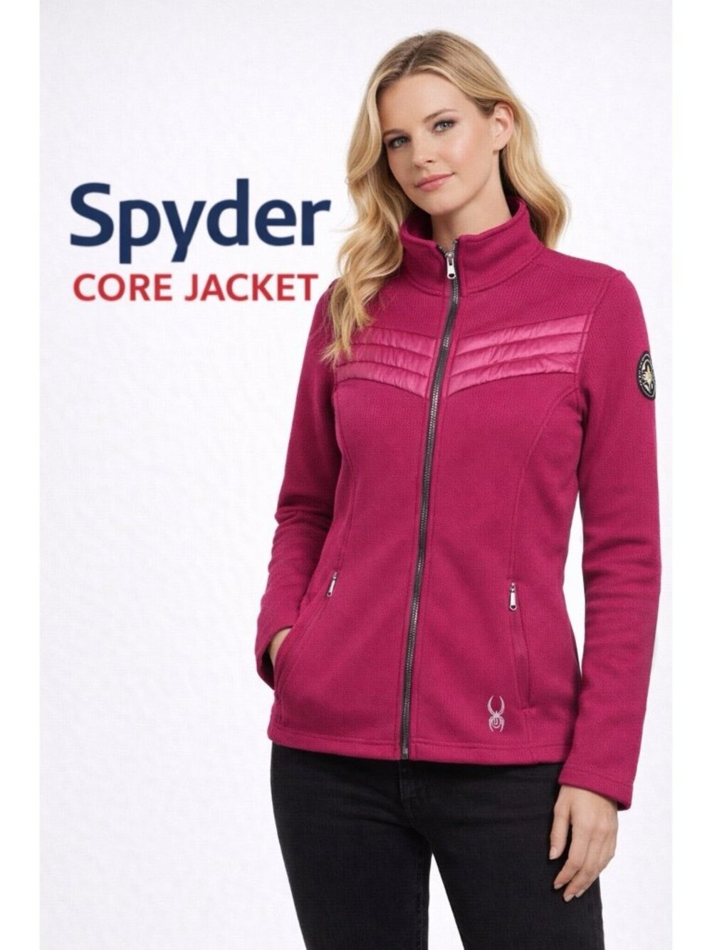 Spyder Endure Full Zip Core Sweater Jacket Women's Medium Pink Mid-Weight